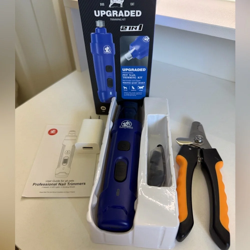 Upgraded Blue Pet Nail Grinder Trimming Kit